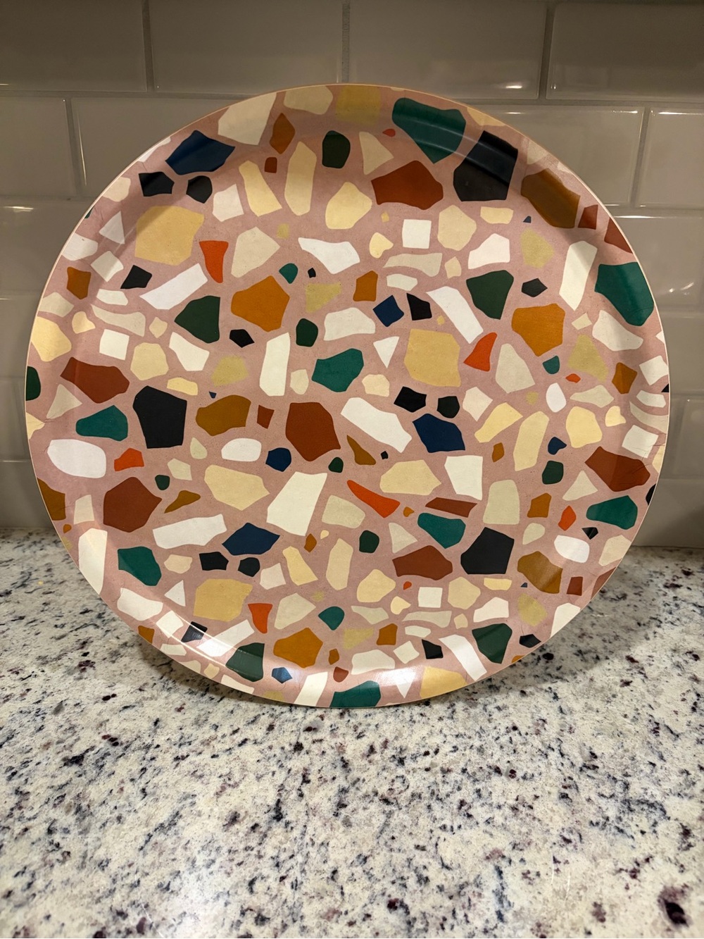 Multicolor Terrazzo Pattern Decorative Tray